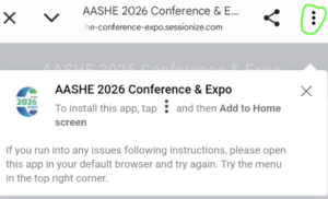 #AASHE26 mobile app Android installation